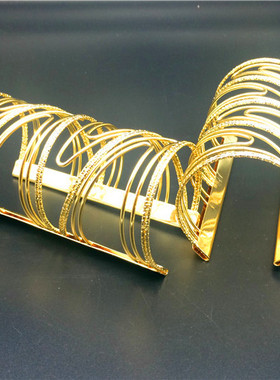 欧美金色夸张个性编织拉丝手镯