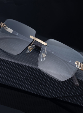 复古简约痞帅男士墨镜无框变色