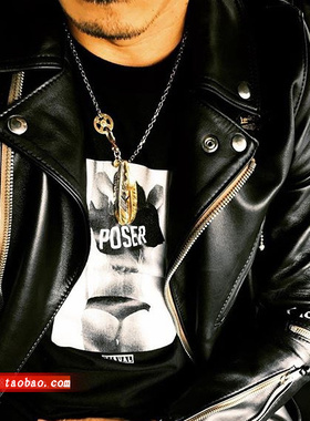 日韩风羽毛钛钢男项链情侣