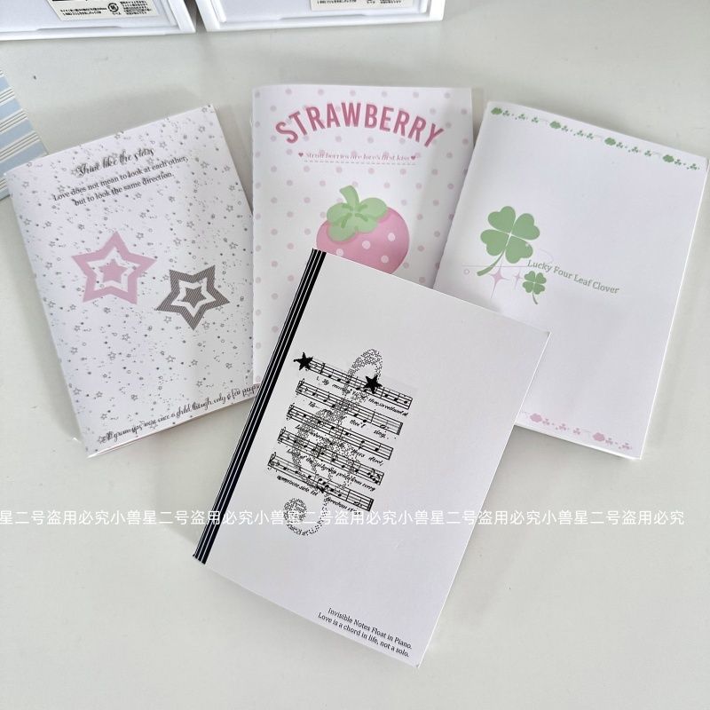 原创A6幸运四叶草日系草莓可爱定页拼贴手帐本日记本高颜值笔记本 - 图0