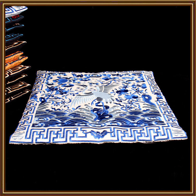 中国式民族风布艺椅垫古典绣花坐垫贵州风情整片绣鹤座垫太师椅垫,淘宝优惠券,粉丝福利购,淘宝优惠卷