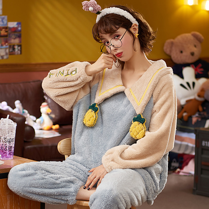 俞兆林秋冬季休闲宽松珊瑚绒睡衣 俞兆林睡衣/家居服套装