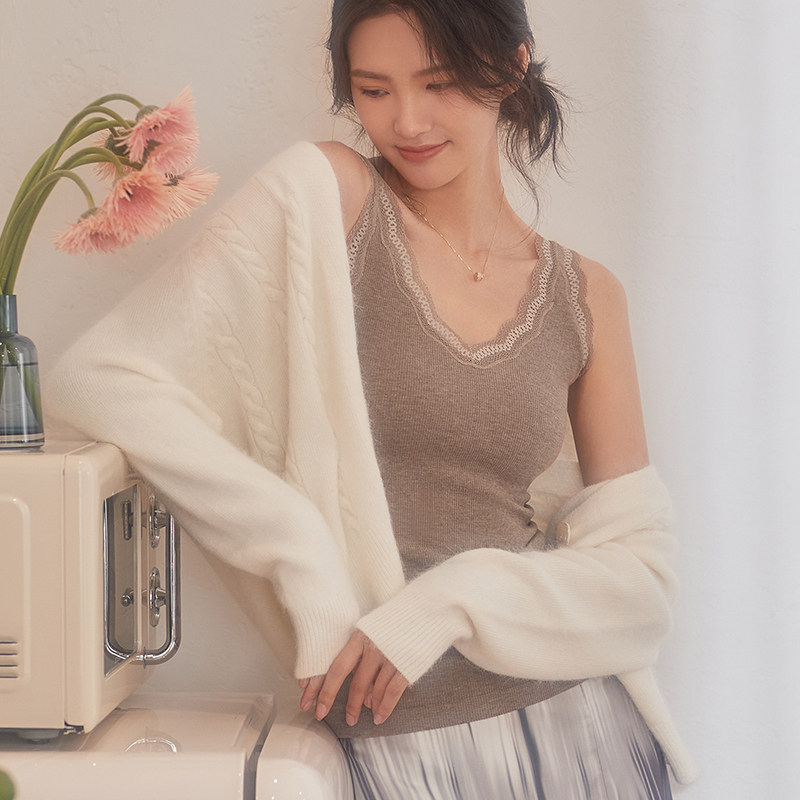 俞兆林吊带秋冬季防寒加绒蕾丝内衣 俞兆林保暖上装