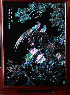 扬州漆器厂点螺芳园春晖台屏乔迁结婚商务办公礼品家居装饰摆件