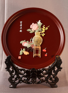 扬州漆器骨石镶嵌32生日礼品商务
