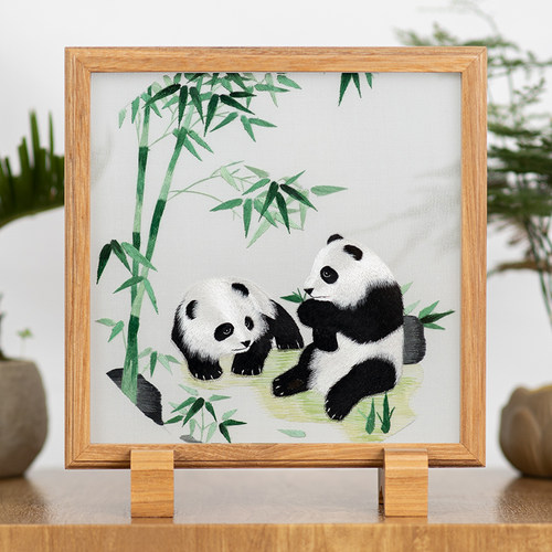蜀绣手工刺绣中国风特色礼物礼品工艺品四川成都熊猫纪念品小摆件 - 图2