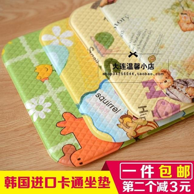 韓國進口卡通可摺疊坐墊泰迪熊椅墊正品方便攜帶洗澡墊防水保溫