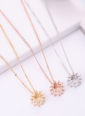 彩衣阁时尚闪亮晶莹剔透锆石项链甜美精巧饰品日韩风格女生日礼物