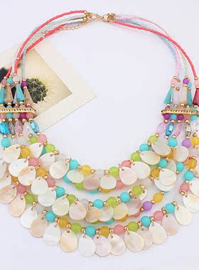 多层贝壳漂亮女士民族风饰品项链