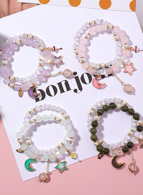 少女心水晶双层甜美风月亮夜光珠