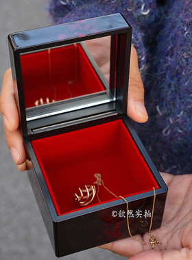 日本进口山中漆器金箔首饰盒