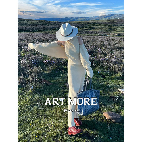 4折MISSING YOU ALREADY 秋冬ArtMore羊毛修身法式优雅显瘦连衣裙 - 图0