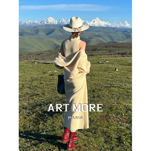 4折MISSING YOU ALREADY 秋冬ArtMore羊毛修身法式优雅显瘦连衣裙 - 图1