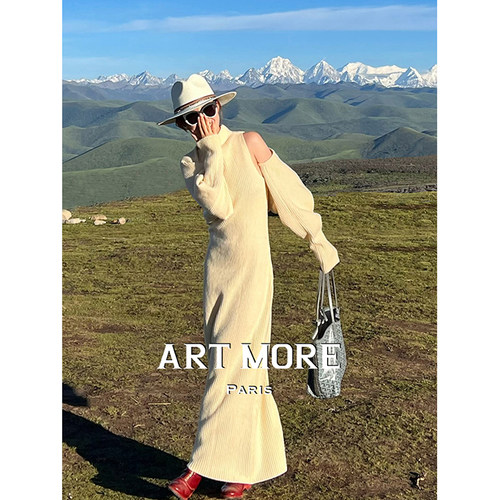 4折MISSING YOU ALREADY 秋冬ArtMore羊毛修身法式优雅显瘦连衣裙 - 图2