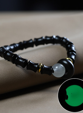 【普陀山正品】天然绿檀木手串男