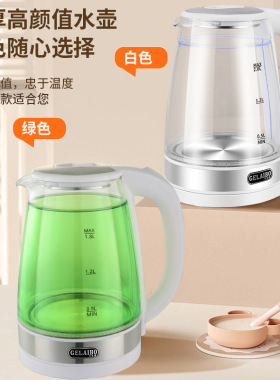 110V美规热水壶电加热烧水壶家用大容量美国日本用双层玻璃烧水器