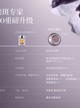 阿芙4.0紫丸子美白淡斑修红焕亮精华极光玫瑰精华油提亮【15粒】