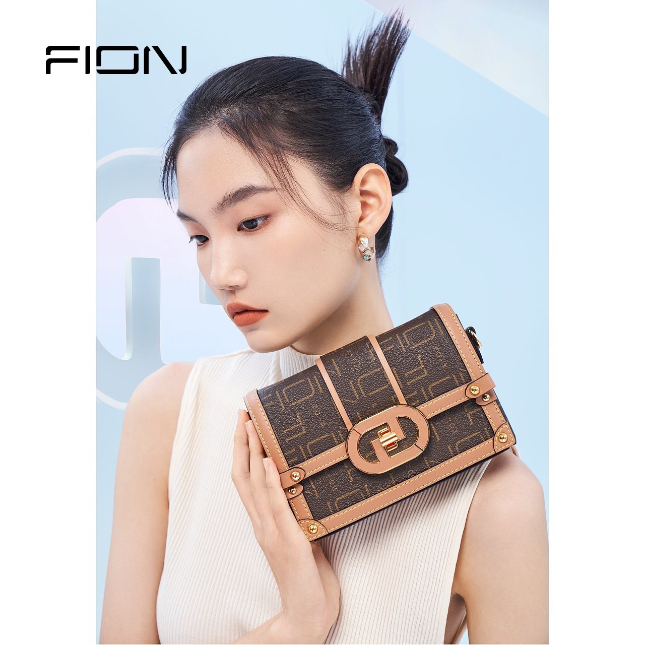 fion /菲安妮盒子包2022年新款花窗 FION菲安妮小方包