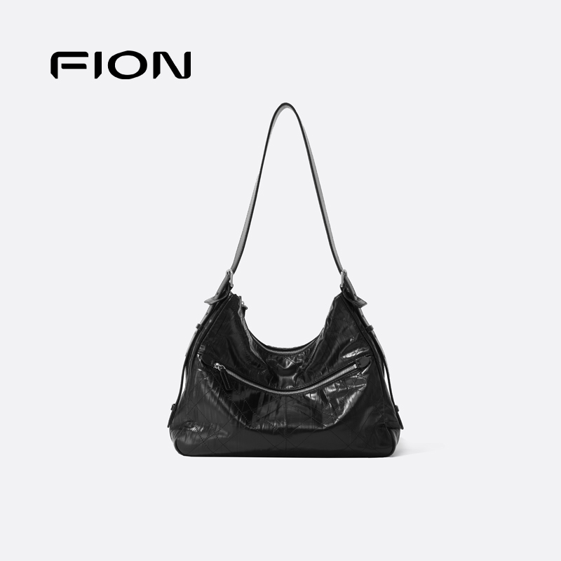 Fion/菲安妮迪士尼米奇合作音符托特包真皮大容量女通勤斜挎包包