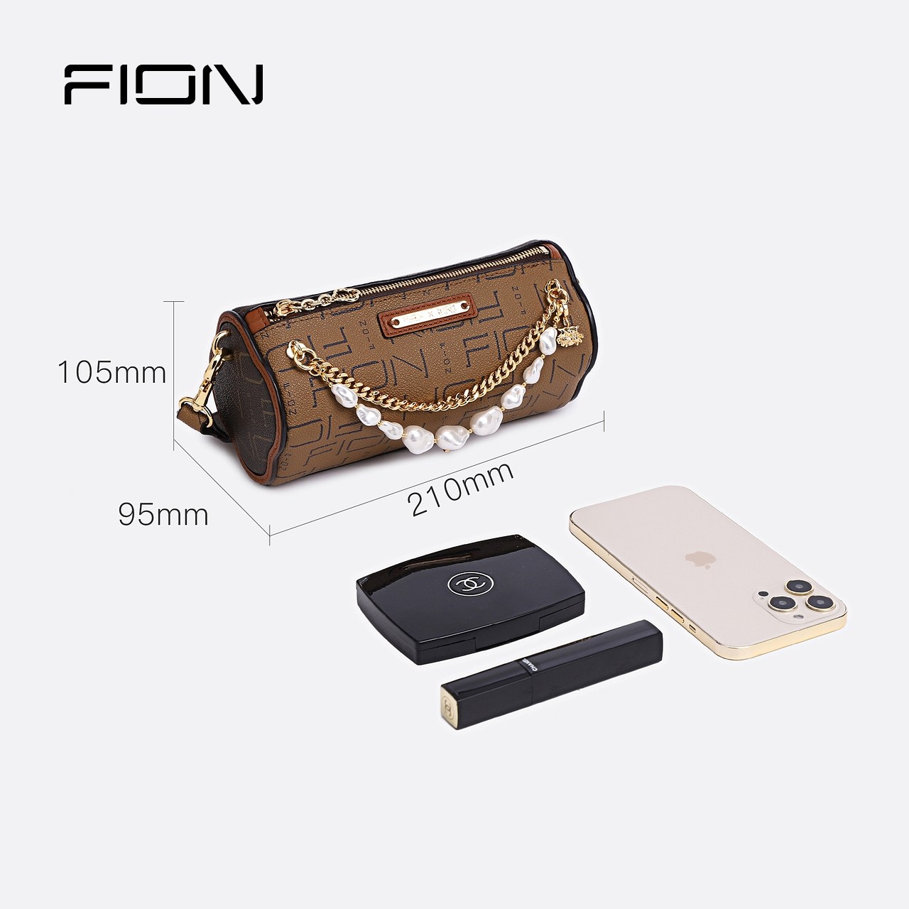 fion /菲安妮老花2022新款波士顿包 FION菲安妮女士包袋