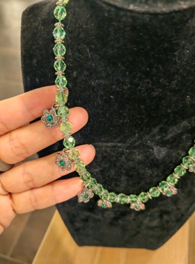法产中古饰品中古品牌打标绿色系项链