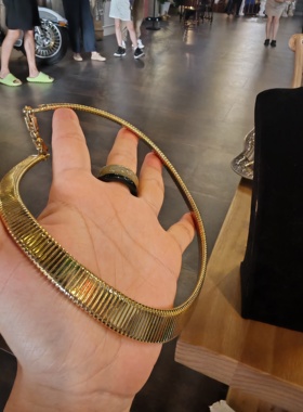 中古品牌打标vintage Monet双扣头项链项圈