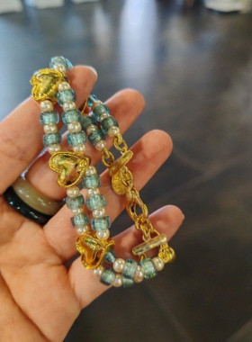 vintage法产打标琉璃手链