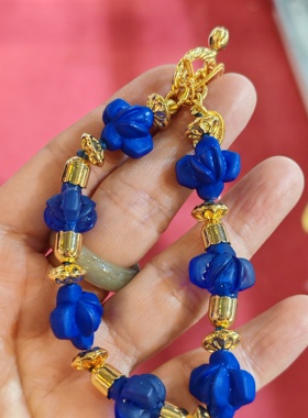 法国中古品牌打标全新未使用老库存蓝色手链