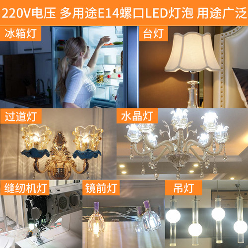 e14螺口led灯泡超亮3W5W7W家用220V水晶灯吊灯台灯冰箱卤素灯泡-图2