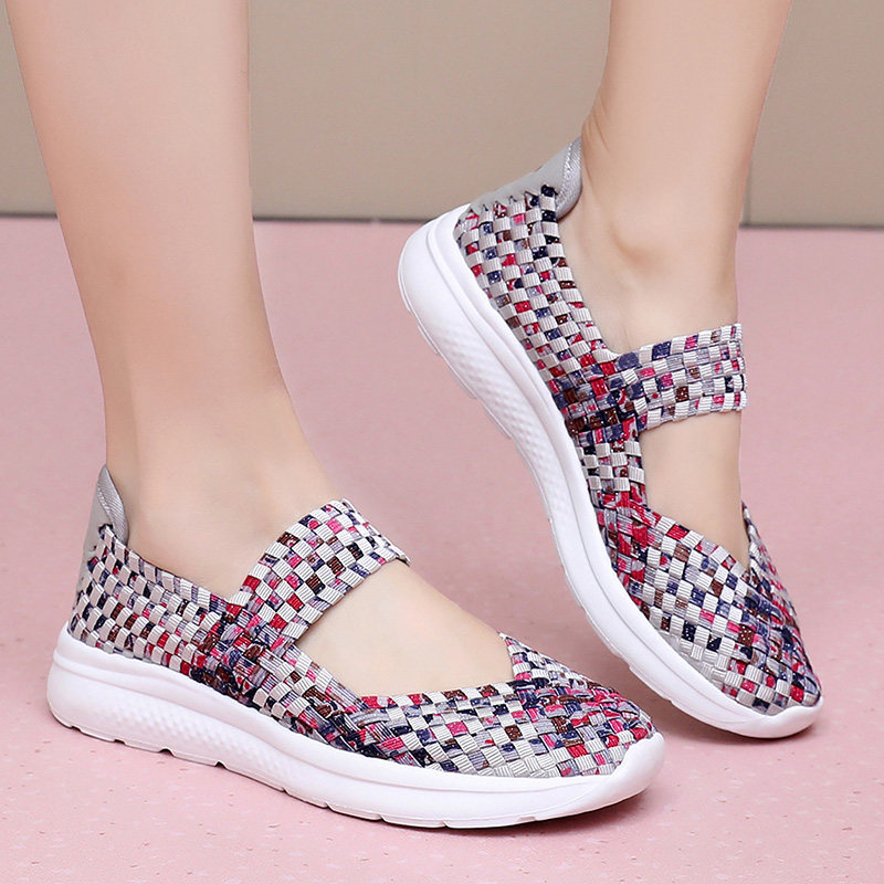 老北京布鞋新款女鞋透气中老年妈妈鞋松紧带编织鞋软底防滑休闲鞋,淘宝优惠券,粉丝福利购,淘宝优惠卷