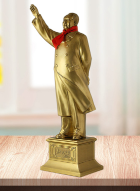 红旅故都黄铜祝福中国风客厅摆件