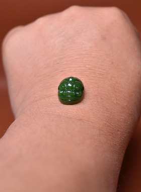 碧玉籽料兽面戒面手牌手串配饰