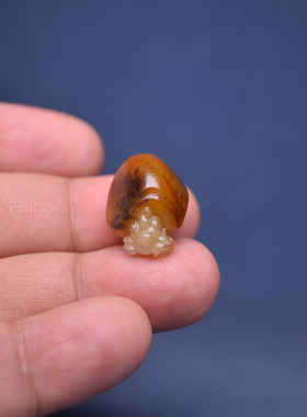 黄沁白玉籽料龙龟挂坠戒面手机挂