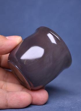 特色料烟紫玉茶道主人杯文房雅玩