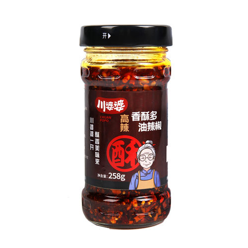 川婆婆香酥多辣椒酱258g微辣酥脆非剁椒拌面拌饭多买优惠大瓶包邮 - 图0
