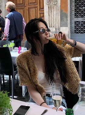 美式复古中小框椭圆形偏光墨镜