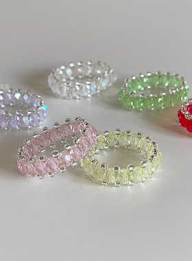 梦幻彩色星云透明琉璃戒指