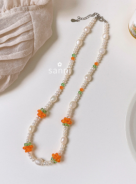 SANNI温暖水晶天然淡水珍珠