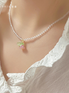 清晨玫瑰温柔又清新少女项链