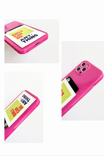 Girls Can Do Anything女孩能行Phone16promax手机壳带卡包插卡16pro苹果15/14/13门禁身份证15pro软壳16装卡 - 图2