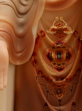 西方三圣观音大势至佛堂工艺品