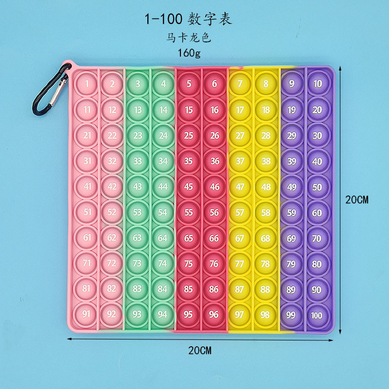 儿童益智玩具彩虹按按乐数字乘法表解压神器捏捏乐泡泡按压减压板 - 图0