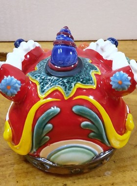 舞狮狮子狮头牛皮鼓石湾公仔陶瓷摆件岭南旅游手信送礼物品