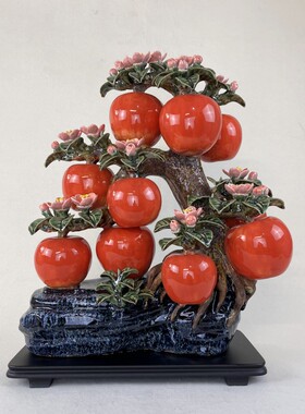 陶瓷摆件客厅装饰品石湾公仔苹果