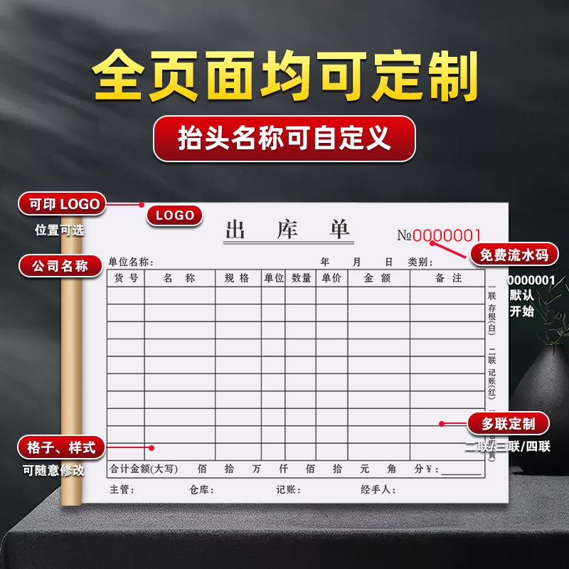 出库单三联原材料入库清单车间产成品出入库单3联厂房手写记录本 - 图1