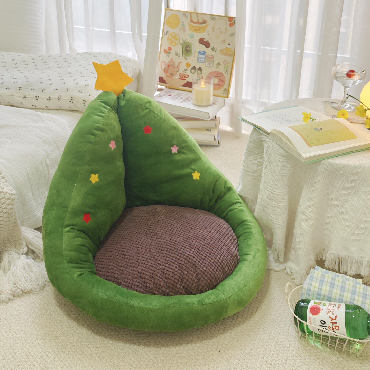 北欧ins风圣诞树坐垫卧室懒人蒲团屁股垫子阳台飘窗垫榻榻米垫子