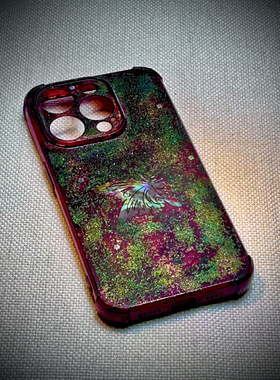 鸵鸟的沙 中式质感和老钱风非遗大漆iPhone 手工手机壳一物一拍