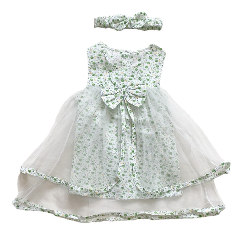 女宝宝夏装连衣裙0-2岁婴儿绿色小清新碎花网纱公主裙ins薄款裙子,淘宝优惠券,粉丝福利购,淘宝优惠卷