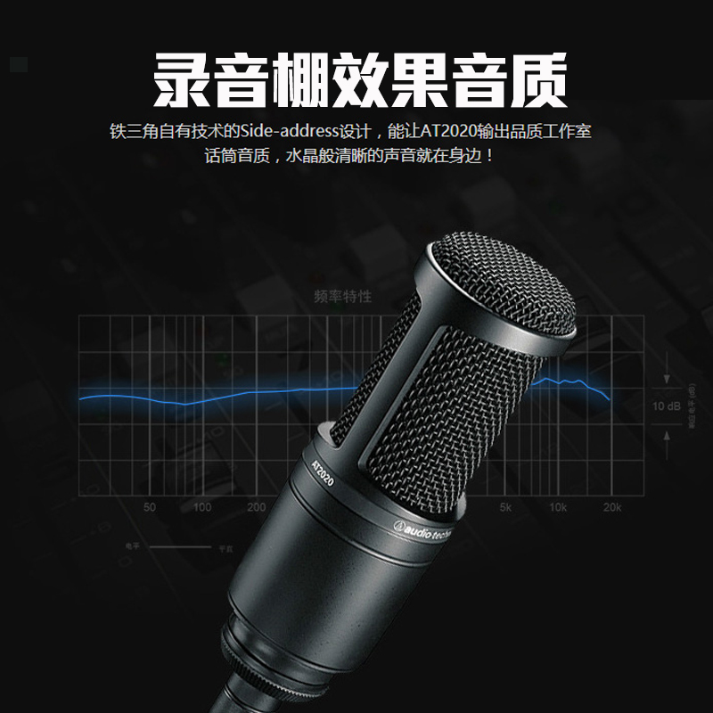 Audio Technica/铁三角 AT2020主播K歌录音asmr电容麦克风声卡 - 图3