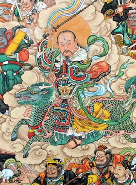 雷祖雷公画像九天雷声神像挂画